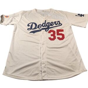 Los Angeles Dodgers Jersey Mens XL White MLB Baseball Cody Bellinger 35 Button